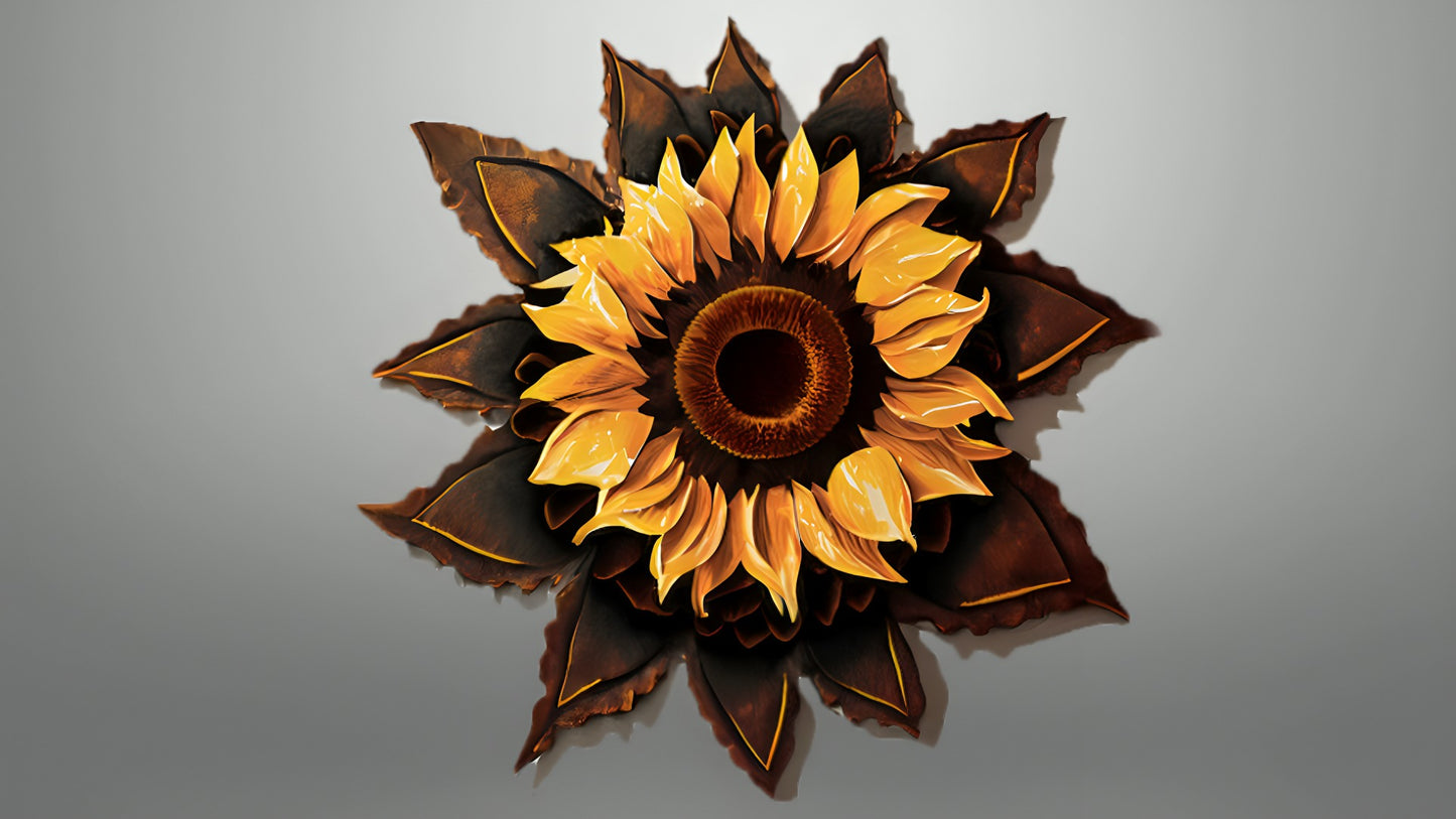 3D Sunflower Wood Wall Decor