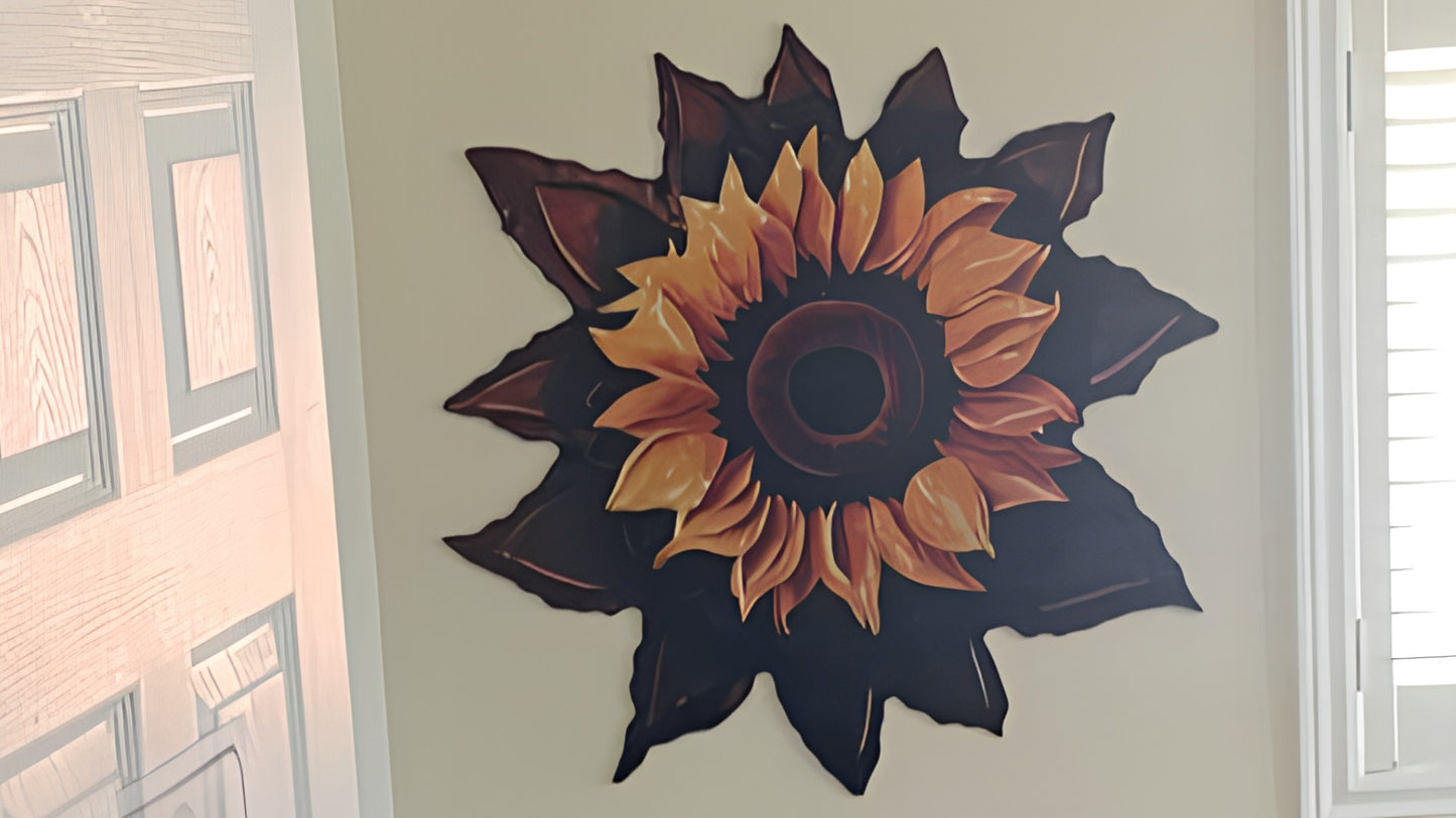 3D Sunflower Wood Wall Decor